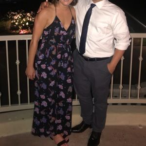 Anthropologie floral jumpsuit